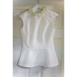 Karen Millen Peplum Collared Sleeveless Top